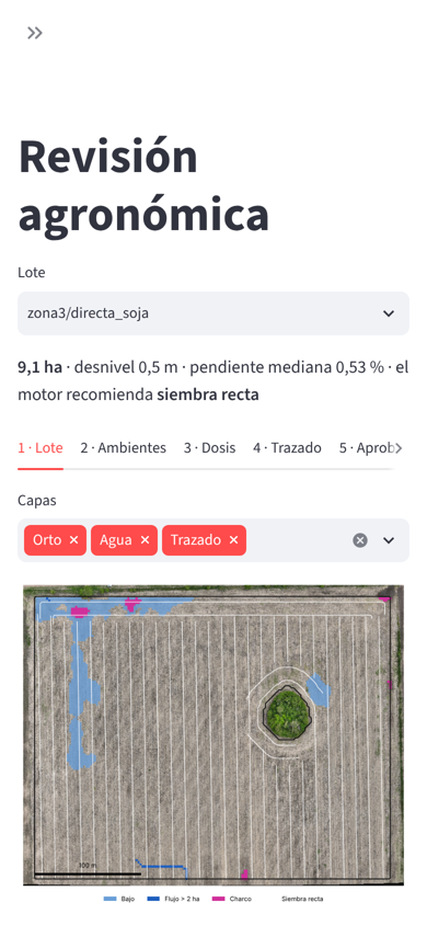 Arvista en el celular mostrando un lote